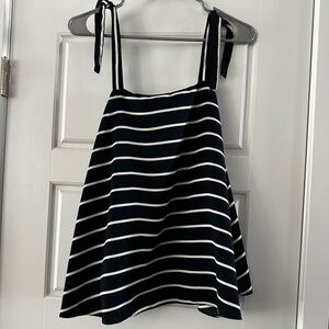 Banana Republic Navy and White Striped Top